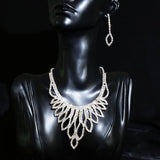 Female Engagement Crystal Necklace Set Wedding Bridal Jewelry