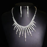 Female Engagement Crystal Necklace Set Wedding Bridal Jewelry