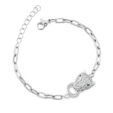 Leopard Head Zircon Bracelet Stainless Steel Hip Hop Chain Bracelet