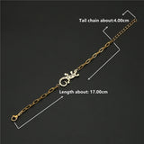 Leopard Head Zircon Bracelet Stainless Steel Hip Hop Chain Bracelet