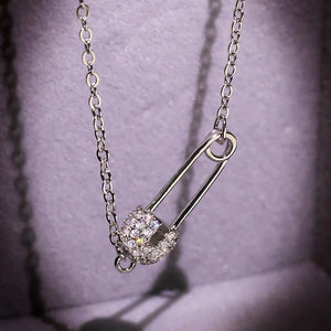 Clavicle Chain S925 Sterling Plata Pin Pendant Necklace Zircon Choker Collar