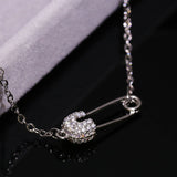Clavicle Chain S925 Sterling Plata Pin Pendant Necklace Zircon Choker Collar