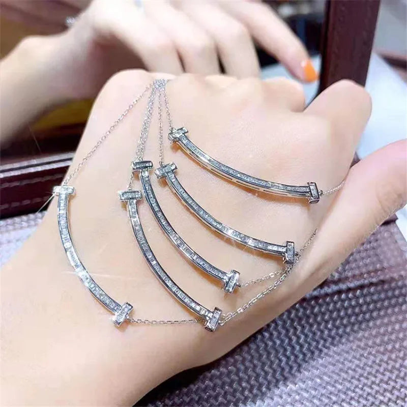 Lab Diamond Pendant 925 Sterling Silver Charm Party Wedding Pendants Necklace