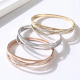 Clay CZ Crystal Stainless Steel Bracelet Bangle For Women Girls