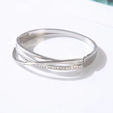 Clay CZ Crystal Stainless Steel Bracelet Bangle For Women Girls