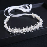 Crystal Bridal Hair Vine Pearls Wedding Headpiece