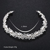 Crystal Bridal Hair Vine Pearls Wedding Headpiece
