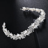 Crystal Bridal Hair Vine Pearls Wedding Headpiece