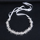 Crystal Bridal Hair Vine Pearls Wedding Headpiece