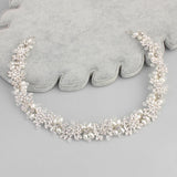 Clear Crystal Headband Bridal Hair Vine Pearl Wedding Hair Jewelry