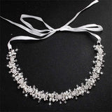 Clear Crystal Headband Bridal Hair Vine Pearl Wedding Hair Jewelry
