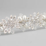 Clear Crystal Headband Bridal Hair Vine Pearl Wedding Hair Jewelry
