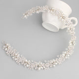Clear Crystal Headband Bridal Hair Vine Pearl Wedding Hair Jewelry