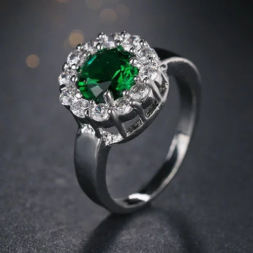 Clear Pear Cut CZ Engagement Ring for Women R-059