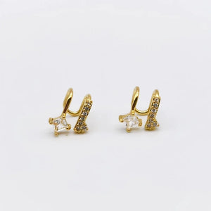 Zircon Plated Clip Earrings - Dainty Jewelry Accessory