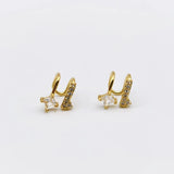 Zircon Plated Clip Earrings - Dainty Jewelry Accessory