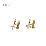 Zircon Plated Clip Earrings - Dainty Jewelry Accessory