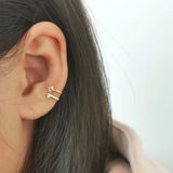 Zircon Plated Clip Earrings - Dainty Jewelry Accessory
