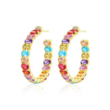 Zircon Circle Earring Micro-inlay Round Hoop Earring
