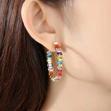 Zircon Circle Earring Micro-inlay Round Hoop Earring