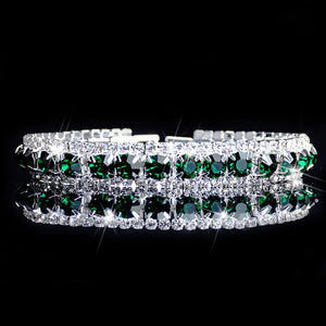 Colorful Crystal Bracelet Wedding Rhinestone Charm Women Bangles
