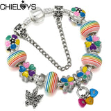 Crystal MOM Beads Charm Bracelet Vintage Jewelry Gift