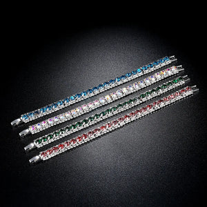 Colorful Cubic Zirconia Bracelets Hand Chain Women's Vintage Jewelry