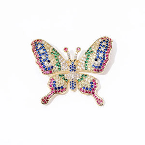 Colorful CZ Butterfly Brooch Rhinestone Wedding Pin Jewelry Insect Corsage