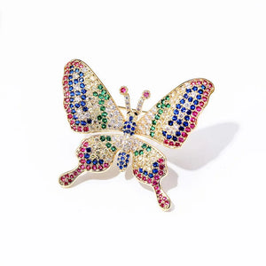 Colorful CZ Butterfly Brooch Rhinestone Wedding Pin Jewelry Insect Corsage