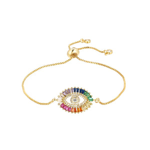 Colorful Eyes Cz Bracelet 18K Women Bracelet Bangle Crystal Zircon Bracelets