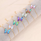 Colorful Zircon Butterfly Bracelet 18K Plated Chain Jewelry
