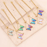 Colorful Zircon Butterfly Bracelet 18K Plated Chain Jewelry