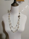 Colorful Pearl Pendant Letter Flower Women High Necklace Jewelry