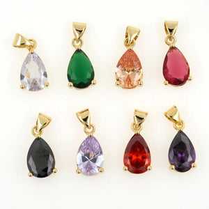 Water Drop CZ Pendant Plated Necklace Bracelet Accessory
