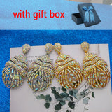 Crystal Stone Irregular Earrings for Women Wedding