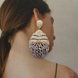 Crystal Stone Irregular Earrings for Women Wedding