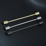Copper Men Shirt Pins Tie Clip Collar Clasp Business Wedding Brooch Bar