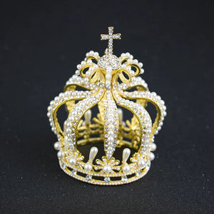 Castle & Pearl Crown Tiara (Gold & Silver)