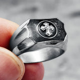 Cross Rings 316L Stainless Steel Men Ring High Polished Male Jewelry Gift