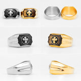 Cross Rings 316L Stainless Steel Men Ring High Polished Male Jewelry Gift