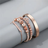 Crown Zircon Bracelet Set Stainless Steel Roman Numerals Bracelet