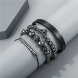 Crown Zircon Bracelet Set Stainless Steel Roman Numerals Bracelet
