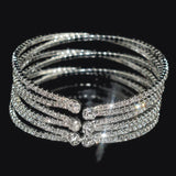 Crystal Bangles Silver Plated Rhinestone Cross Cuff Bracelets for Women