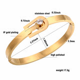 Crystal Belt Bracelet Stainless Steel Cuff Bangle Lady Wedding Party