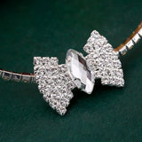 Crystal Bowknot Choker Necklace Silver Plated Wedding Jewelry