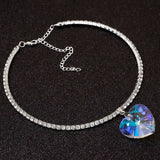 Crystal Bowknot Choker Necklace Silver Plated Wedding Jewelry