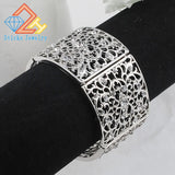Crystal Bracelet Rhinestone K Leaf Elastic Bangle Wedding Jewelry