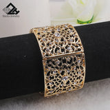 Crystal Bracelet Rhinestone K Leaf Elastic Bangle Wedding Jewelry