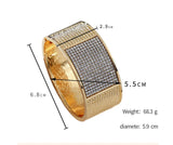 Crystal Bracelet For Women Wide Wrist Bangle Wedding Jewelry