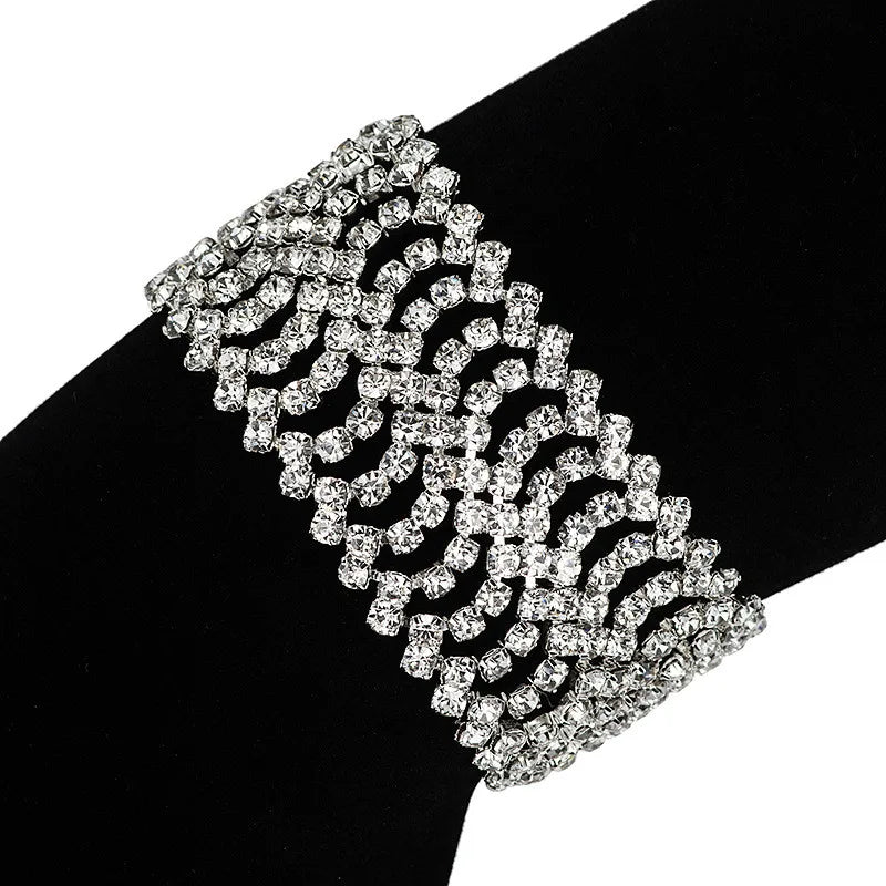 Silver Crystal Bracelet for Women Wedding Jewelry